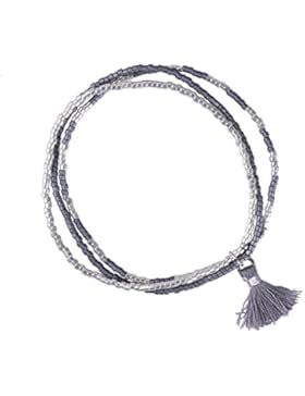 KELITCH 3 Kreis Handmade Freundschaftsarmbänder Zierlich Matt Samen Perlen Elastische Schnur Urlaub Armband mit...