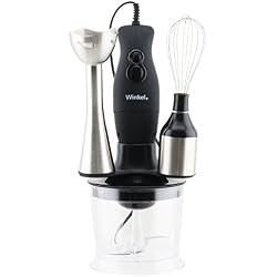 Winkel Mixeur Plongeant inox Multifonctions électrique BX6 Hand Blender mélangeur à main batteur, Puissant 200W, 3 Fonctions Turbo 2 vitesses, Lames Inox, Mixer, Fouetter, Hacher, bol gradué inclus