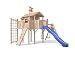 Produktbild Oskar Terrizio XL-Spielturm Baumhaus mit Schaukelanbau, Rutsche, Doppelschaukel, Kletterrampe, Kletternetz und Spielhaus auf 1,50 Meter Podesthöhe