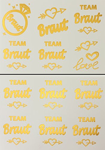 Oblique-Unique® Junggesellinnenabschied temporäres Tattoo Set Braut – Team Braut Hochzeit - 4
