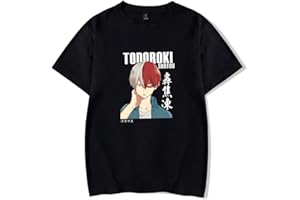 LKY STAR Anime T-Shirt My Hero Academia Merch Unisex Casuale Tee Todoroki Shoto Cosplay Estate Manica CortaTops per Ragazzi Ragazze