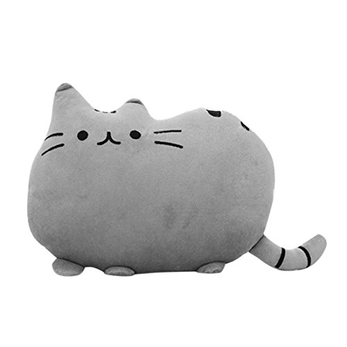 VWH Weichem Plüsch Süße Katze Form Kissen kissenpolster Sofa Spielzeug Wohnkultur 5 Farbe (Grau)