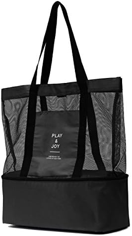 MEJOY Reusable Insulated Lunch Bag Tote Carry Bag for Travel and Picnic black