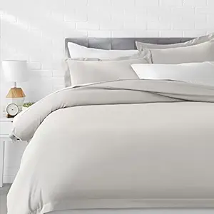 AmazonBasics Microfiber Duvet Cover Set - King, Dark Grey