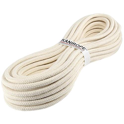 Kanirope Corde Cordage en Coton COBRAID 8mm 10m tressée Blanc Crème