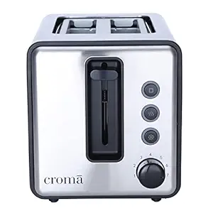 Croma 870-Watt 2 Slice Toaster (CRSKAG001sTSSS, Stainless Steel)