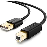 UGREEN Druckerkabel 3m Anschlusskabel Scannerkabel USB Kabel A/B USB 2.0 Stecker A auf Stecker B für HP, Canon, Lexmark, Epson, Dell/Vergoldete Kontakte
