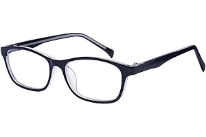 ALWAYSUV Okulary blokujące niebieskie światło, kwadratowe okulary, oprawki Anti Blue Ray, do gier komputerowych, dla dzieci/młodzieży, czarny, M