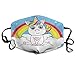 Produktbild Masken für Erwachsene Personalized Mask Reusable Anti Dust Face Mouth Cover Unicorn Sitting On A Cloud With Rainbow Mask Warm Windproof
