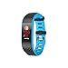 Produktbild Hinmay Colorful Touch Screen Smart Armband Fitness Tracker mit Activity Tracker Herzfrequenz Monitor Schritt Kalorienzähler Schrittzähler Blutdruckmessung, wasserdicht Bluetooth Smart Uhren, blau