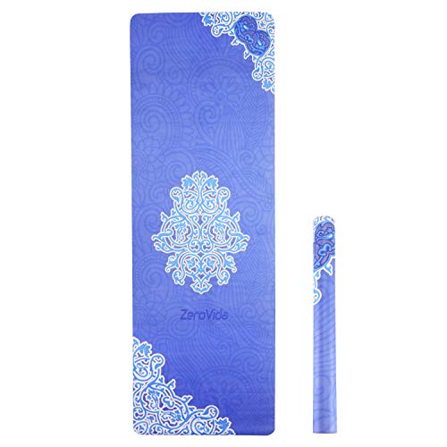 ZEROVIDA 1.5mm Yoga Mat Colchoneta de Yoga Caucho Natural 100% con Gamuza Ecológica Esterilla de Yoga Profesional Lujoso Antideslizante para Hot Yoga Pilates Bikram Ashtanga Gimnasia Fitness