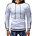 Produktbild JYJM Herren Casual Langärmelige Männer Nähte Farbe Hoodie Herren Pudding Stitching Pullover Hemd Herren-Schwarz-Shirt Herren-Kopf-Hoodie Herren-Herbst und Winter Warm Langärmelige Herren Shirt