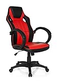 MyBuero Chaise de Bureau spécial Gaming Zone Pro 100, Polycoton, Noir/Rouge, 125 x 59 x 49 cm