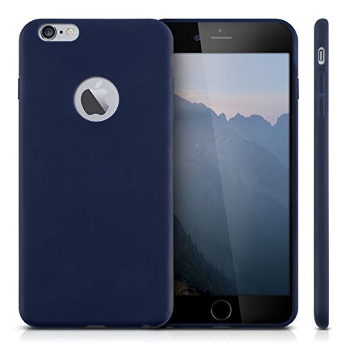 kwmobile Funda para Apple iPhone 6 Plus   6S Plus - Carcasa para m  vil en  TPU Silicona  - Protector  Trasero  en  Azul Oscuro Mate 