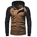 Produktbild Geili Herren Windjacke Kapuzenjacke Sweatjacke Oversized Kontrastfarbe Hoodie Langarm Reißverschluss Sweatshirtjacke Kapuzenpullover Workerhoodie Sport Sweatshirt mit Taschen