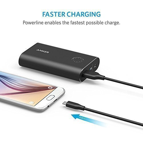 Anker PowerLine Micro USB Kabel [4-Pack] 0.3m Ladekabel, einer Lebensdauer von 10,000+ Biegungen fÃ¼r Samsung, Nexus, LG, Motorola, Android Smartphones und weitere (Schwarz)