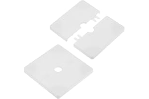 M METERXITY 2-Pack Wall Split Flange, ABS Square Self-Adhesive Escutcheon Plate Cover Buckle for 12mm/0.47in Dia Pipe Accessories/Floor/Ceiling, Plumbing Cover Plates [White,7mm/0.28in H]