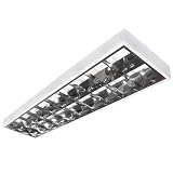 Rasterleuchte 2x36W T8 EVG Anbau Bürolampe Aluraster Leuchtstofflampen
