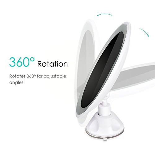 eBasic Kosmetikspiegel Beleuchtet mit 5 / 7-facher Vergrößerung und Saugnapf-Grundplatte Warmem LED Licht, 360º Drehbar für Makeup (USB Laden) (5 x VergrößErung) - 5