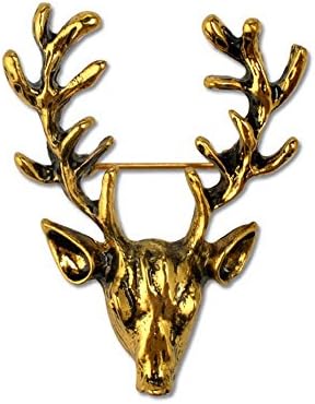 Creative Enamel Painted Brooch Pin Personality Cute Deer Head Diamond Animal Brooch Retro Gold