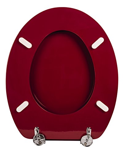WC-Sitz Venezia rot | Toilettensitz | WC-Brille aus Holz | Mit Active-Clean-Beschichtung | Klodeckel mit Metall-Scharnier | Toilettendeckel - 4