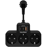 Akım Korumalı Priz, Duvar Priz &Ccedil;oğaltıcı, 3x Priz Soketi, 2x Type-C Girişi, 1x Usb Girişi, &Ccedil;ocuk Korumalı ve Isıya Dayanıklı 