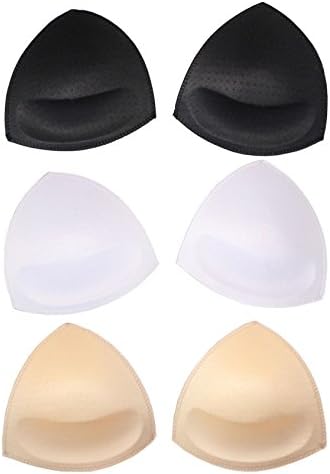 3 Pairs Removable Bra Pads Inserts Removal Smart Cups for Bikini Swimsuit Sport