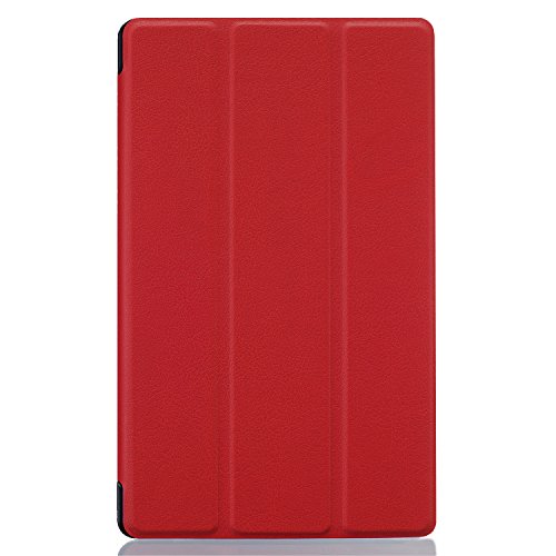 ELTD Lenovo TAB3 7 Essential / Lenovo Tab3 A7-10 Hülle Case – Ultra Schlank Smart Cover Tasche Schutzhülle Case für Lenovo TAB3 7 Essential / Lenovo Tab3 A7-10 mit Standfunktion, Rot - 7