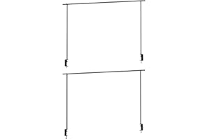 Home4You 2 Deko-Tischgestelle zum Klemmen - Breite 176 cm - Ausziehbar auf bis zu 250 cm - Metall - Schwarz - Tischstange Dekostange Tischdekorationshalter