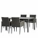 Produktbild Westfield Ruby Amber Dining Set - Retro Design Lounge, Gartenmöbel, Sitzgruppe, Poly-Rattan, 4x Stuhl, Tisch