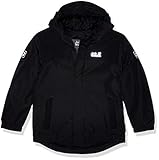 winddicht Jack Wolfskin Kinder B KAJAK Falls JKT Winterjacke Wind-und wasserabweisend Atmungsaktiv Wetterschutzjacke, Schwarz (Phantom), 104