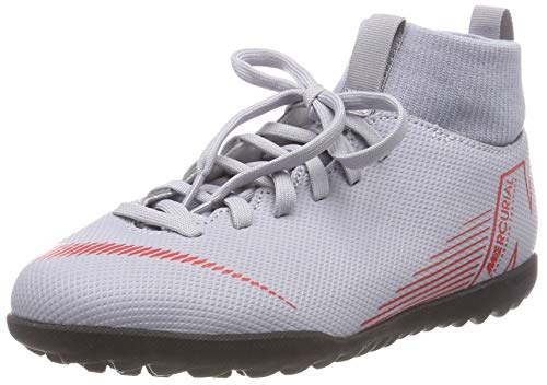 NIKE JR SUPERFLYX 6 Club TF, Scarpe da Calcetto Indoor Unisex-Bambini, (Wolf Grey/Lt Crimson-Black 060), 36.5 EU