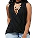 Produktbild TIFIY Frauen Top Sommer Tiefer Ausschnitt Criss-Cross Weste Surplice Choker Casual Slim Fit Solid Shirt V-Ausschnitt Bluse