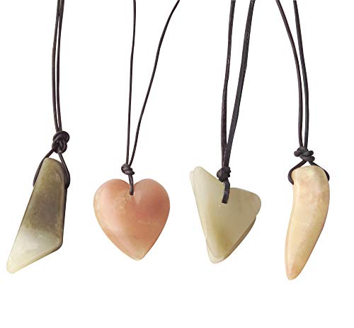 Preisvergleich Produktbild Talcus Set Amulettsteinplättchen Kettenanhänger Schmuckstein Specksteinanhänger