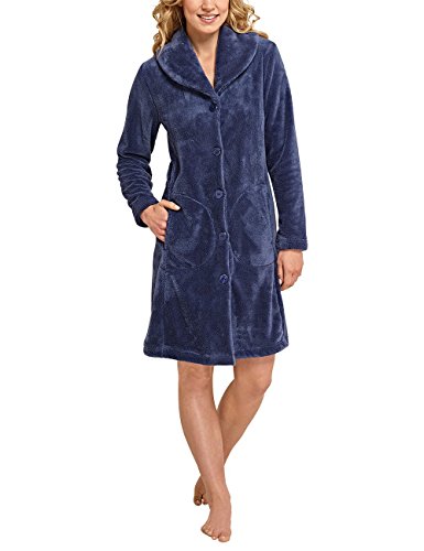 Preisvergleich Produktbild Schiesser Damen Bademantel Selected Premium Mantel, 95cm Blau (Dunkelblau 803), 42 (Herstellergröße: 042)