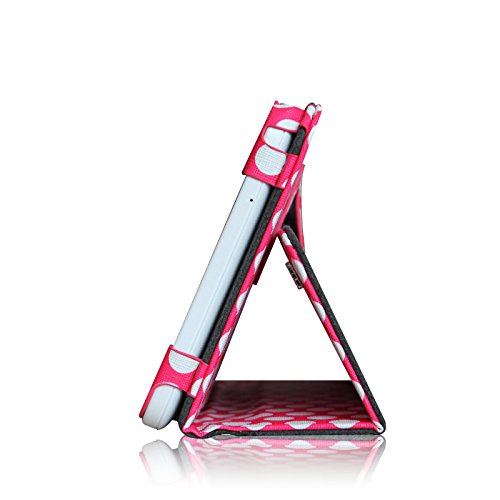 [Eckenschutz] Fintie Samsung Galaxy Tab 3 7.0 Lite T110 T111 T113 T116 Hülle Case – Slim Fit Folio Bookstyle Kunstleder Schutzhülle Cover Tasche mit Ständerfunktion für Tab 3 Lite 7.0 Zoll Tablet, Punktmuster - 9