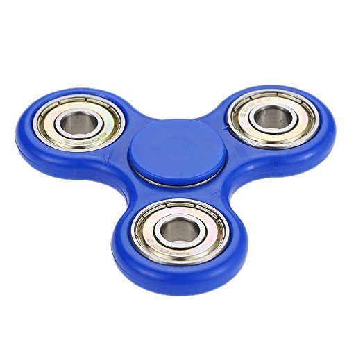 Tri Fidget Spinner Hand Toy Ultra Durable Stress Reducer High Speed Can Continue To Spin For 1-3 Minutes Perfect For ADD / ADHD / Anxiety / Autism And Stress Relief Adult Children,Office Desk Gadget Blue