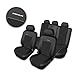 Produktbild PkWelt Auto-Dekor - Autositzbezug Autositzbezüge Sitzschoner Schonbezüge Sitzauflagen Premium - Schwarz - Komplettset - Vordere einteilige Bezüge - Rückbank geteilt - Kunstleder Polsterstoff Alkantara mit Schaumstoff