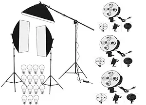 HIFFIN PRO HD 5 Soft Led Video Light Softbox Kit | 3 Point Lighting | Stand | for YouTube Shooting,Videography, Product Photography, Continuous Studio Lights, Key Fill and Back Light