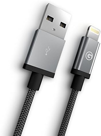 GIGA Essentials Lightning Cable Original Apple Mfi- certified 1m with nylon mesh and anti-kink anthracite