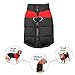 Produktbild Hundemantel Jacke, wasserfest, warm Padded Puffer Fleece Weste Winter Mäntel mit Leine Loch für Pet Hunde Welpen (M, Rot)