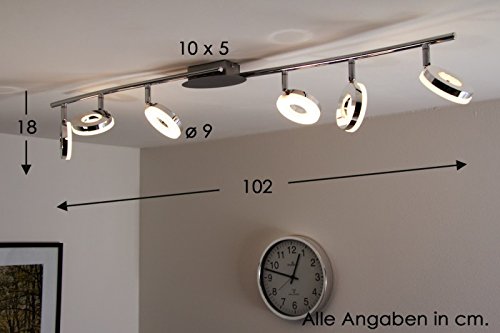 Led Ceiling spot light Mezzi 6 x 6 Watt - 2700 Lumen - 3000 Kelvin warm white
