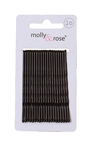 20pc Long 6.5cm Kirby Grips Hair Bobby Pins Clips Black