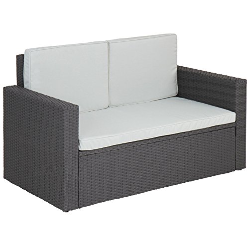 Miadomodo Multifunktionale Polyrattan Gartenmöbel Sofa Couch Gartencouch Gartenliege Ecksofa witterungsbeständig inkl. Abnehmbare Kissenbezüge mit Farbwahl