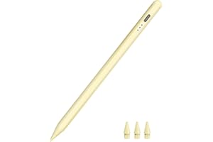 Pencil 1st Generation for iPad 2025-2018, HATOKU Digital Pens for Tablet with Tilt Sensitivity & Palm Rejection Magnetic Pencil for iPad 6-11, Air 3-5/M2/M3, Pro 11/12.9"/13" M4, Mini 5-6 (Yellow)