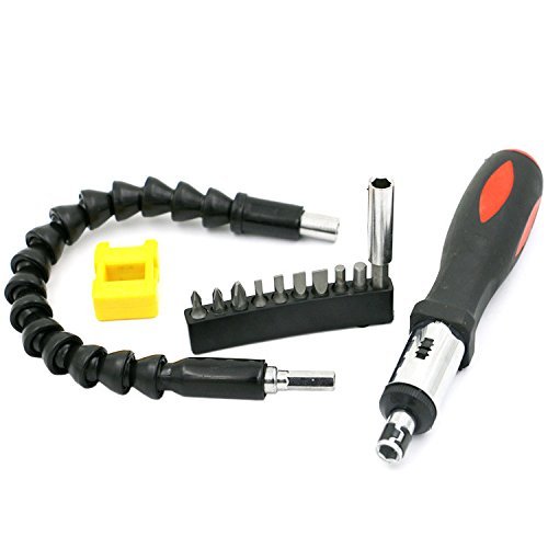 Preisvergleich Produktbild Flexible Verlängerung Schraubendreher Bithalter + Schraubenzieher Magnetisierer Entmagnetisierer + Magnetischer Schraubendreher mit Ratschenmechanismus Griff + Schraubendreher Head Set