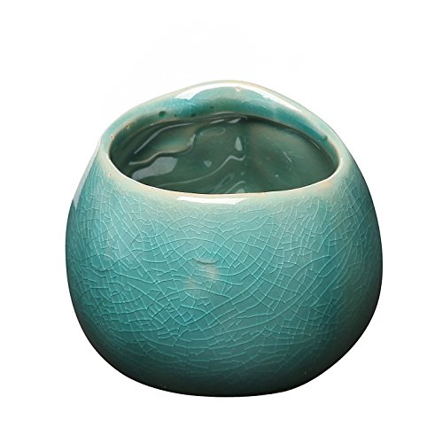 MyGift 7,6 cm türkis & braun kleine Eule Design Keramik Sukkulente Übertopf/Flower Bud Topf/Mini Deko Vase - 3