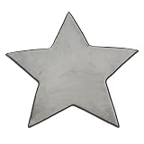 Monbeautapis – alfombrilla antideslizante en forma de estrella muy suave, de franela y poliéster, 90 x 90 cm, poliéster, gris, 90x90 cm