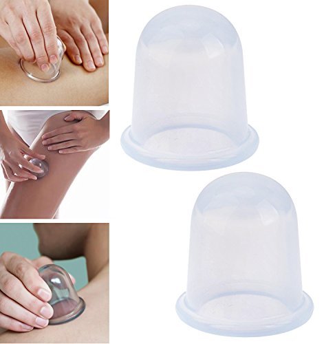 Amazing Set of 2 Beauty Skin Care Silicone Cupping Tools For Deep Tissue Vacuum Massage Therapy, Fast Cellulite Removal, Firming And Shaping of Thighs, Stomach, Waist, Body Sculpting Through Fat And Weight Reduction, Pain And Stress Relief By VAGA