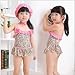 BAO CORE Kids Comfy One-piece Bathing Swimsuit Beachwear With Hat for Baby Girls Toddler Children With Bowknot Leopard Swimwear Age 1-6 Years, 12-18Months